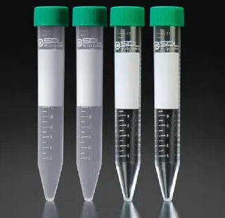 15mL离心管 盖子材料为聚乙烯，管体材料为聚丙烯