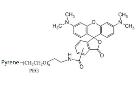 芘-聚乙二醇-罗丹明 Pyrene-PEG-Rhodamine PEG化芘衍生物 荧光标记