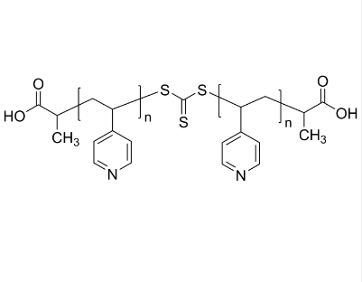 P4VP-RAFT-P4VP 聚(4-乙烯基吡啶) 三硫代碳酸酯位于链中间 双端羧基 Poly(4-vinyl pyri