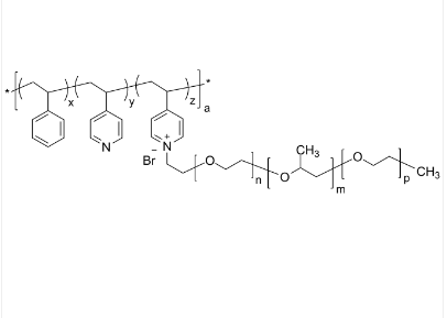 PS4VPQEOPOEOBr 聚苯乙烯共(4-乙烯基吡啶, PEO-PPO-PEO三嵌段共聚物季铵化) 