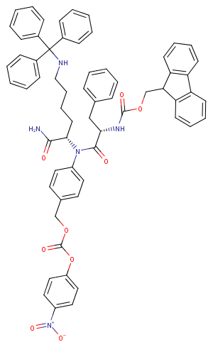 Fmoc-Phe-Lys(Trt)-PAB-PNP Chemical Structure