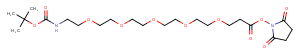Boc-N-PEG5-C2-NHS ester Chemical Structure