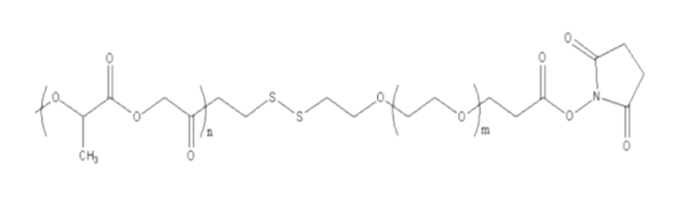 PLGA-SS-PEG-NHS,聚（D,L-丙交酯-co-乙交酯）-双硫键-聚乙二醇-活性酯,