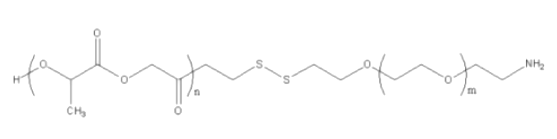 PLGA-SS-PEG-NH2，聚乳酸羟基乙酸共聚物-二硫键-聚乙二醇-氨基